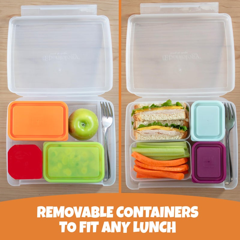 Bentology Bento Lunch Box with 5 Removable Containers â€“ Includes Measurements for Portion Control â€“ On-the-Go Meal and Snack Packing (Translucent Midnight) - Image 5
